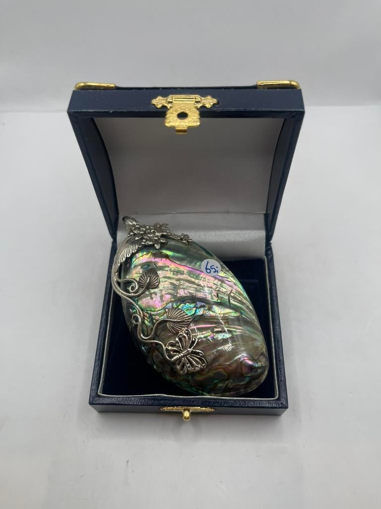 Abalone schelp hanger 925, Overige materialen, G, Ophalen of Verzenden, Zo goed als nieuw