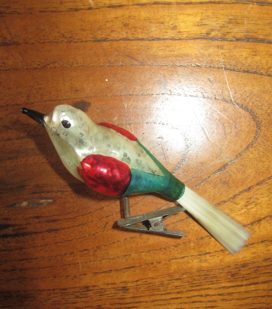 Oud kerstvogeltje ornament, Diversen, Kerst, Ophalen of Verzenden, Gebruikt