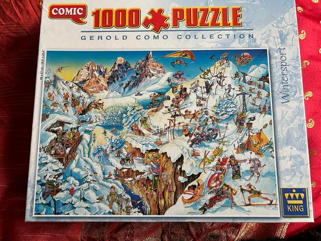 Puzzel, Wintersport,  merk King, Ophalen of Verzenden, 500 t/m 1500 stukjes, Zo goed als nieuw