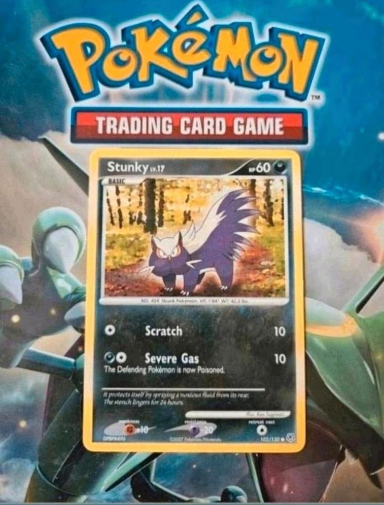 Stunky 102/130 Diamond&Pearl base set pokemon kaart, Ophalen of Verzenden, Gebruikt, Losse kaart