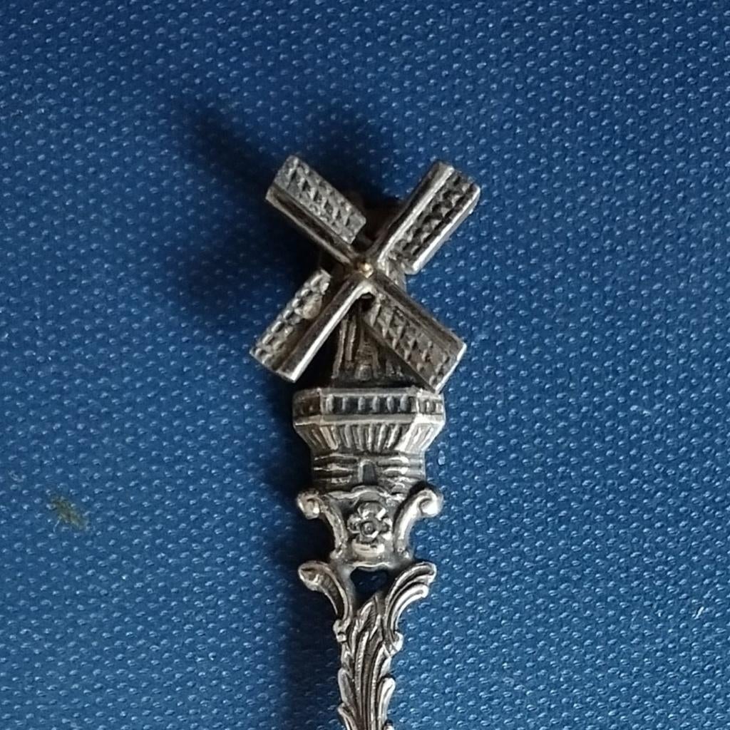 verzilverd lepeltje Molen met draaiende wieken (Gero 90), Ophalen of Verzenden