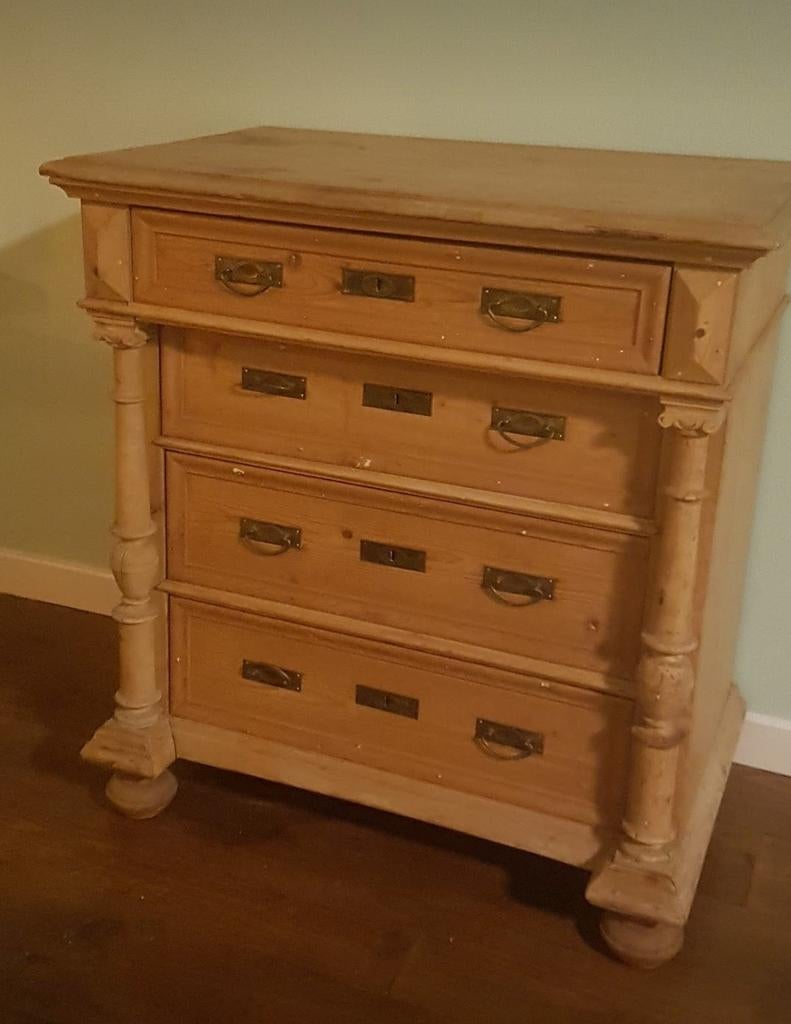 Antieke Secretaire met Laden, ladenkast, 100 tot 150 cm, 50 tot 100 cm, 3 of 4 laden, 25 tot 50 cm