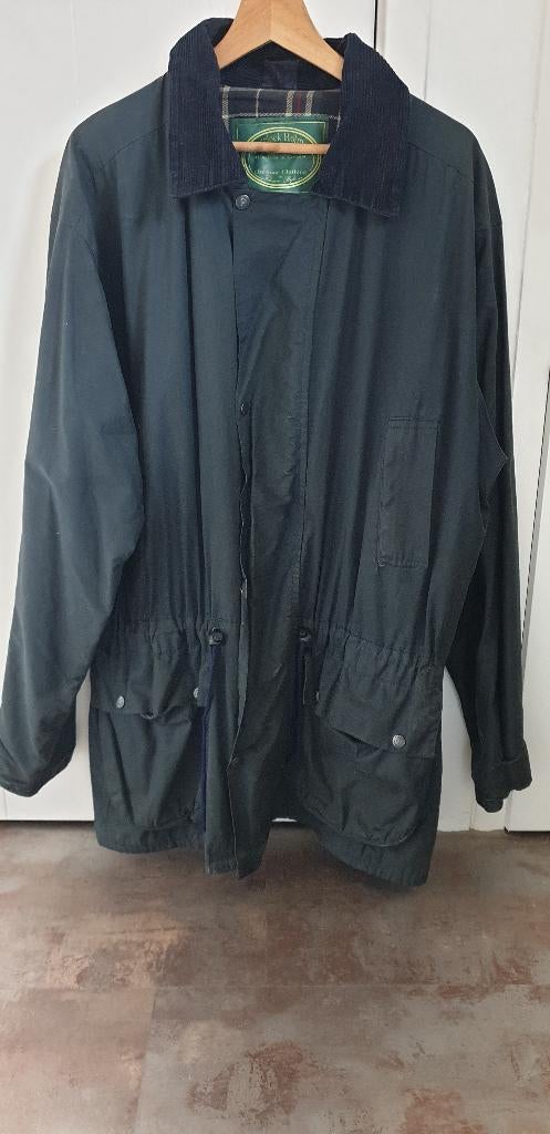 Wax coat jas heren, Blauw, Maat 56/58 (XL), Zo goed als nieuw, Ophalen