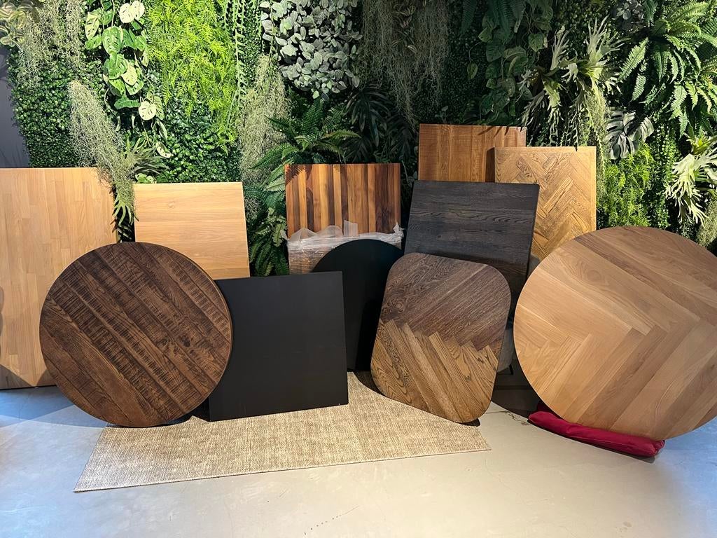 Diverse Tafelbladen Horeca- Overige Modellen met Korting!, 100 tot 150 cm, Ophalen of Verzenden, Zo goed als nieuw, Eikenhout