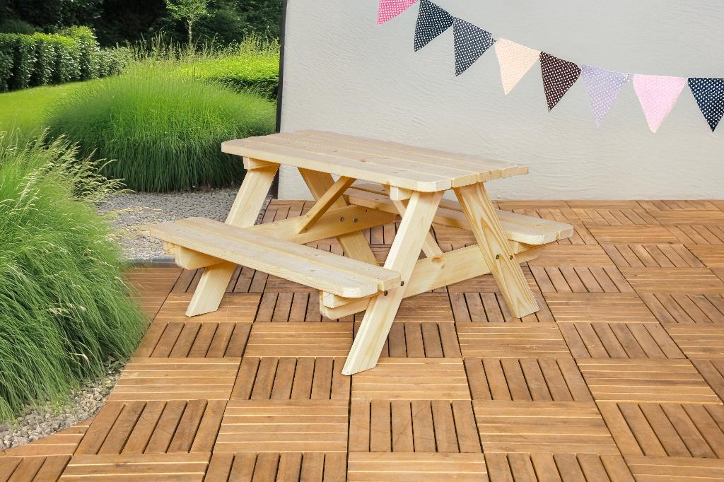 Jimmy kinder picknick bank, Tuin en Terras, Picknicktafels, Ophalen of Verzenden, Nieuw, Rechthoekig, Hout