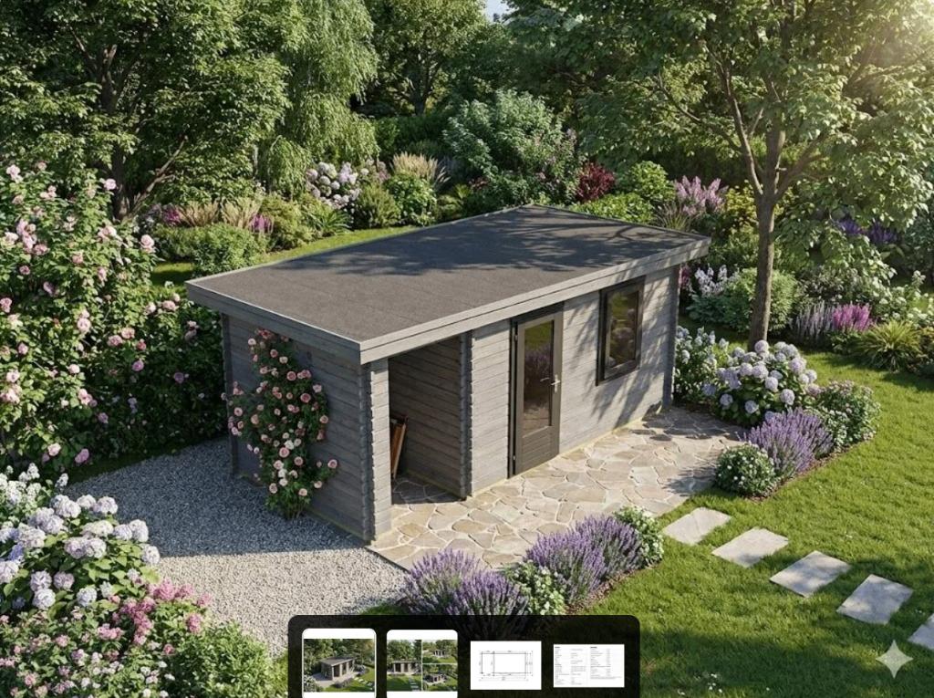 Lugarde Maatwerk 550 x 250cm, 200 tot 400 cm, Blokhut, Nieuw, Ophalen of Verzenden