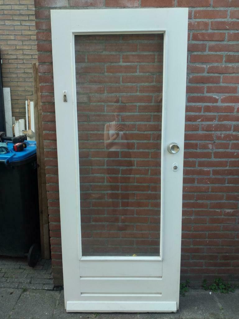 Voordeur naar binnen draaient82.5x201.5cm Bh-40cm, Ophalen, 80 tot 100 cm, 200 tot 215 cm, Glas