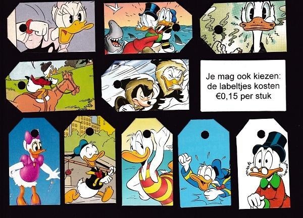 0058) donald duck labeltjes, Ophalen of Verzenden, Donald Duck, Zo goed als nieuw, Overige typen