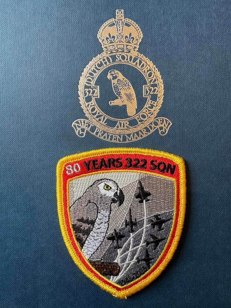 322 squadron patch 80 years (kleine versie), Verzamelen, Ophalen of Verzenden, Nieuw, Patch, Badge of Embleem