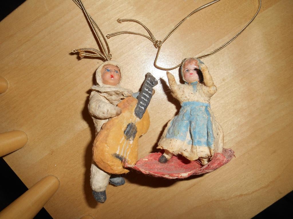 prachtige antieke wattenpopjes, Diversen, Kerst, Ophalen of Verzenden, Gebruikt
