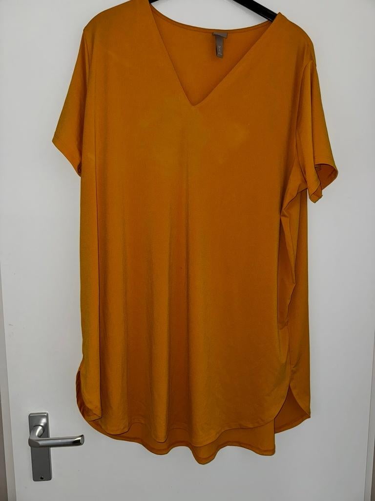H&m 2xl 52 54 jurk jurkje zomerjurk geel gele okergeel, Verzenden, Zo goed als nieuw, Geel, Jurk