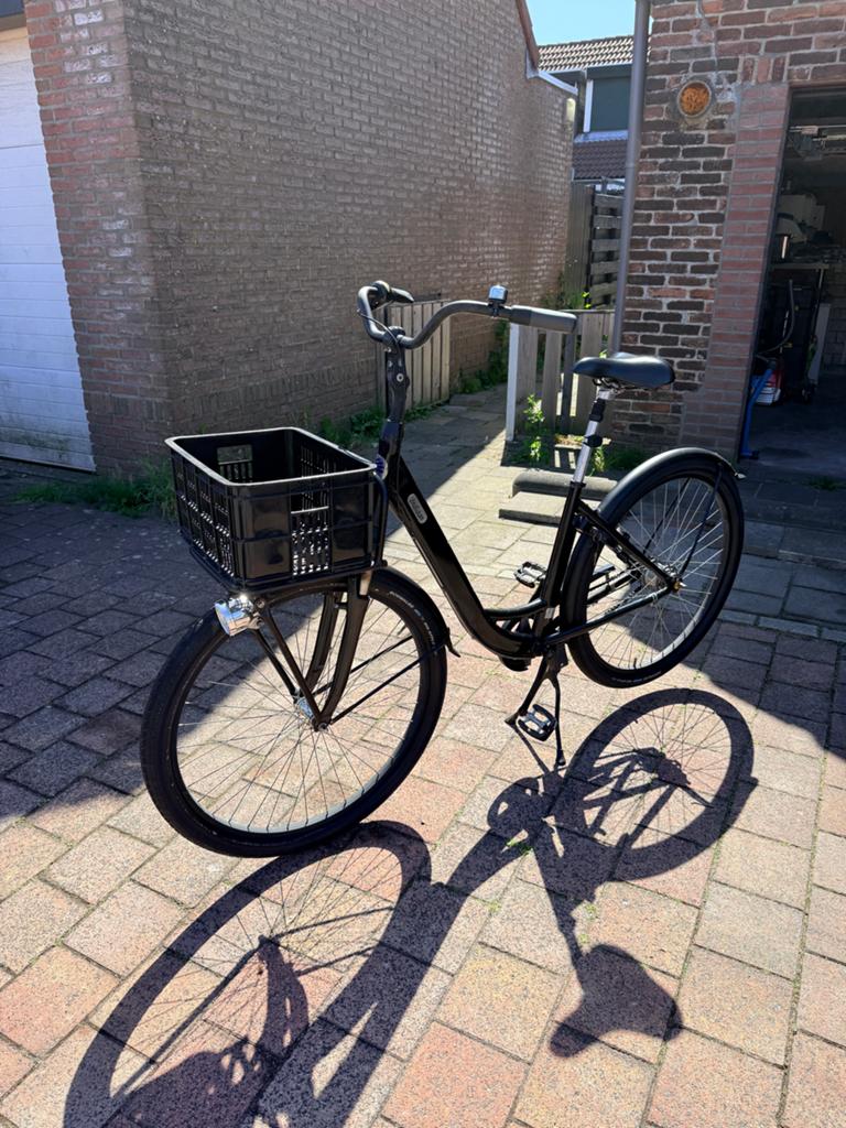 Zwarte herenfiets !advertentie aangepast!, Fietsen en Brommers, Fietsen | Heren | Herenfietsen, Terugtraprem, Gebruikt, Versnellingen