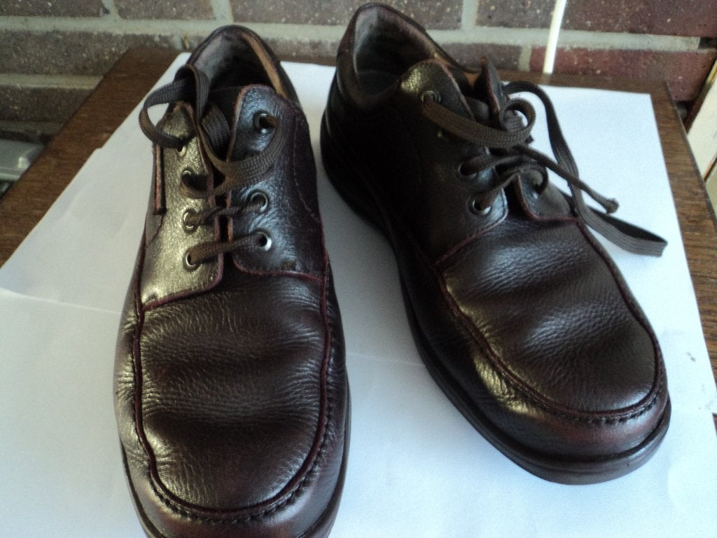 mooie leren heren veter schoenen maat 8, Bruin, Ophalen of Verzenden, Zo goed als nieuw, Veterschoenen