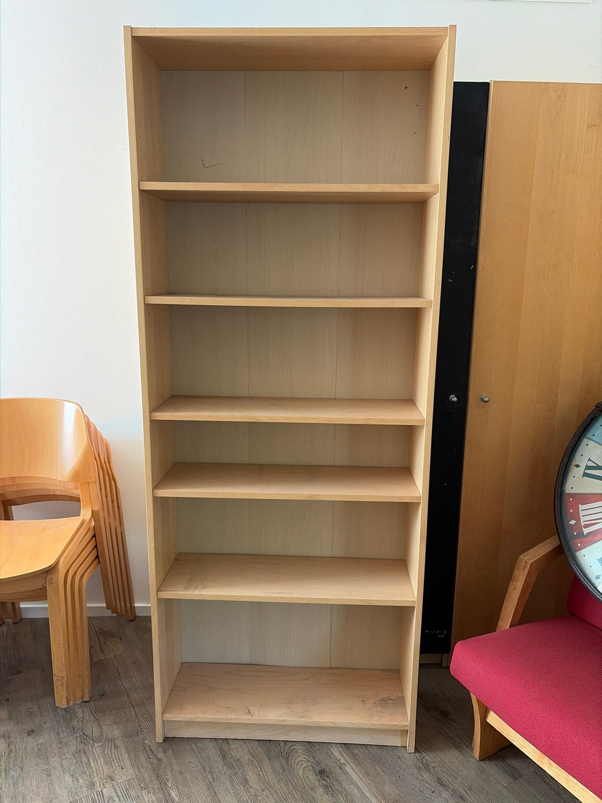 Houten open legkast met 6 vakken, Ophalen, Met plank(en), Minder dan 50 cm, Gebruikt
