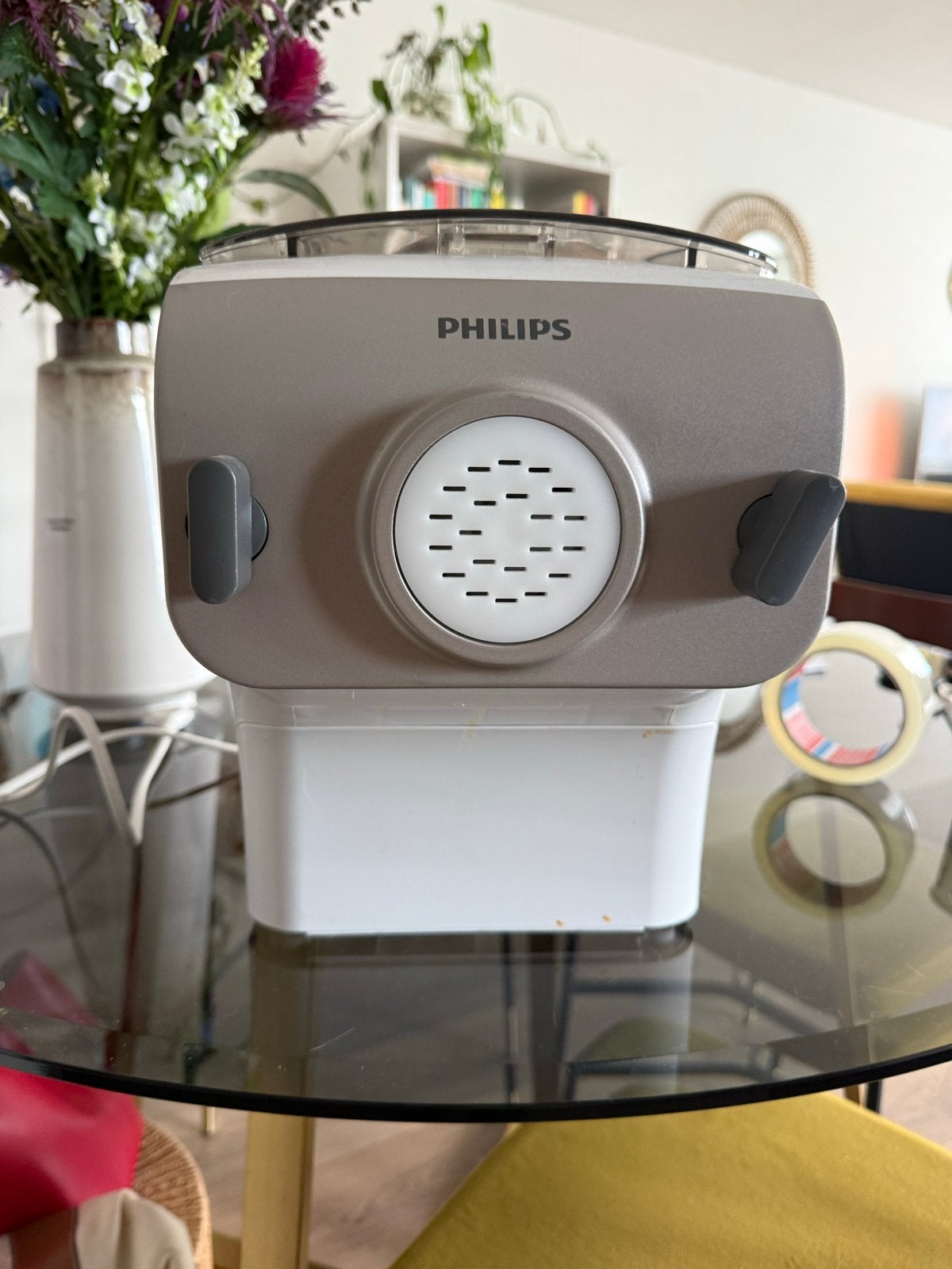 Philips Pastamaker met diverse opzetstukken & receptenboek, Witgoed en Apparatuur, Ophalen, Zo goed als nieuw, Vaatwasserbestendig