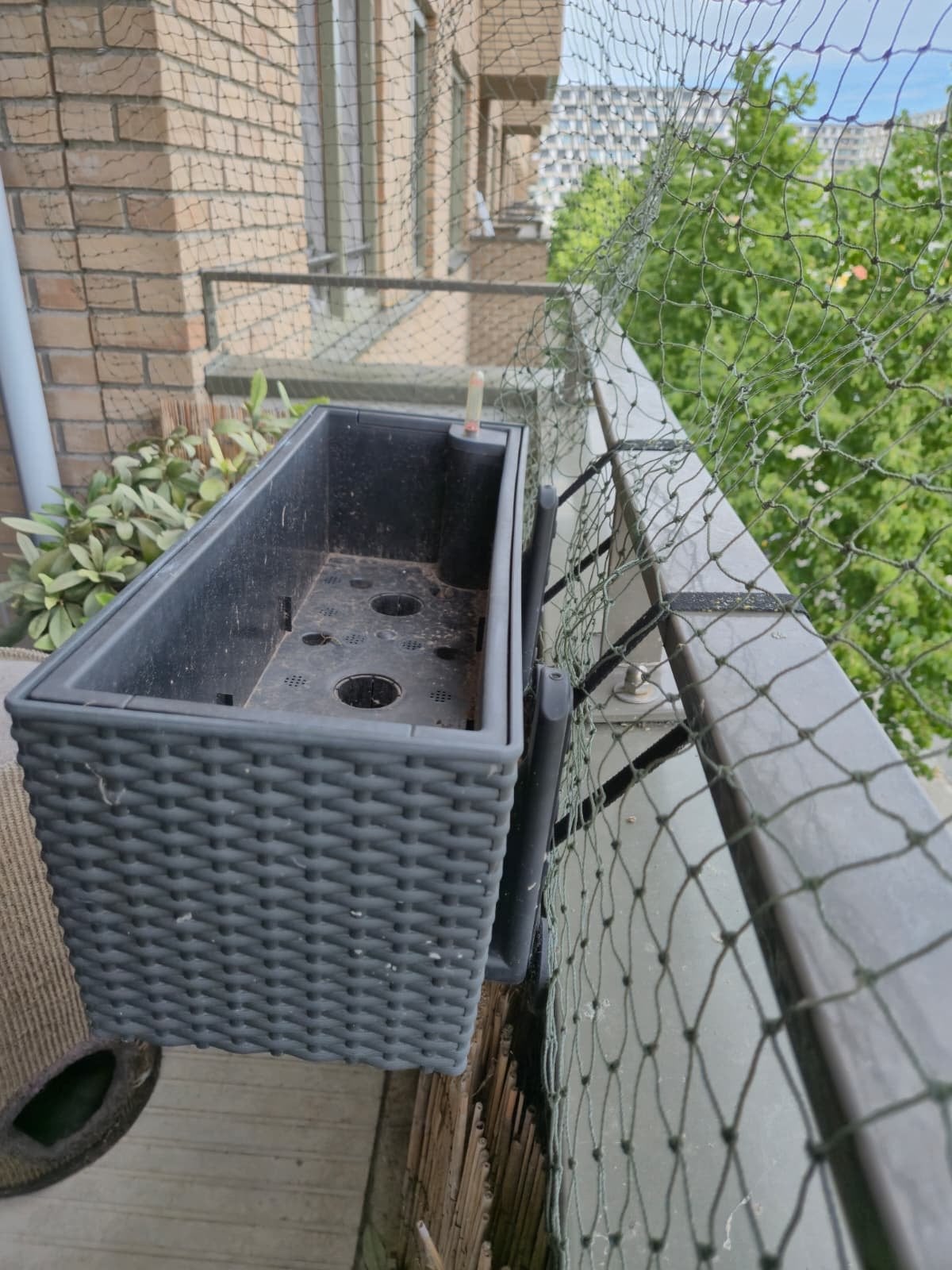Lechuza Balkonbak Zwart - Zo goed als nieuw, nieuwprijs €65, Ophalen, Kunststof, Minder dan 30 cm, Balkon