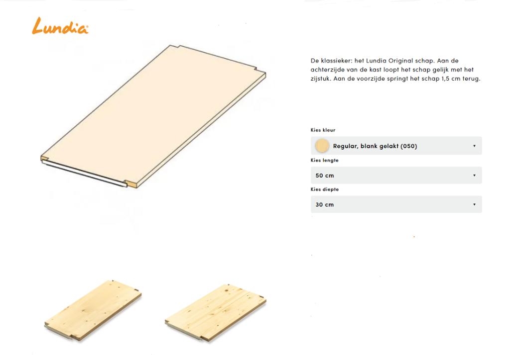 Lundia schap 50x30 blank gelakt in zeer nette staat, Ophalen, Gebruikt