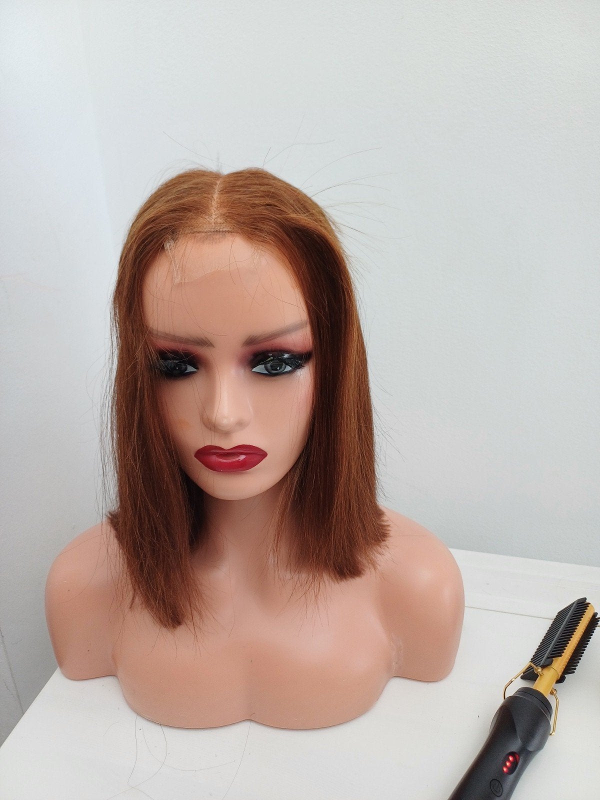 12 inch Vietnam bonstraight wig / pruik 100% menselijke haar, Ophalen of Verzenden, Nieuw, Pruik of Haarverlenging