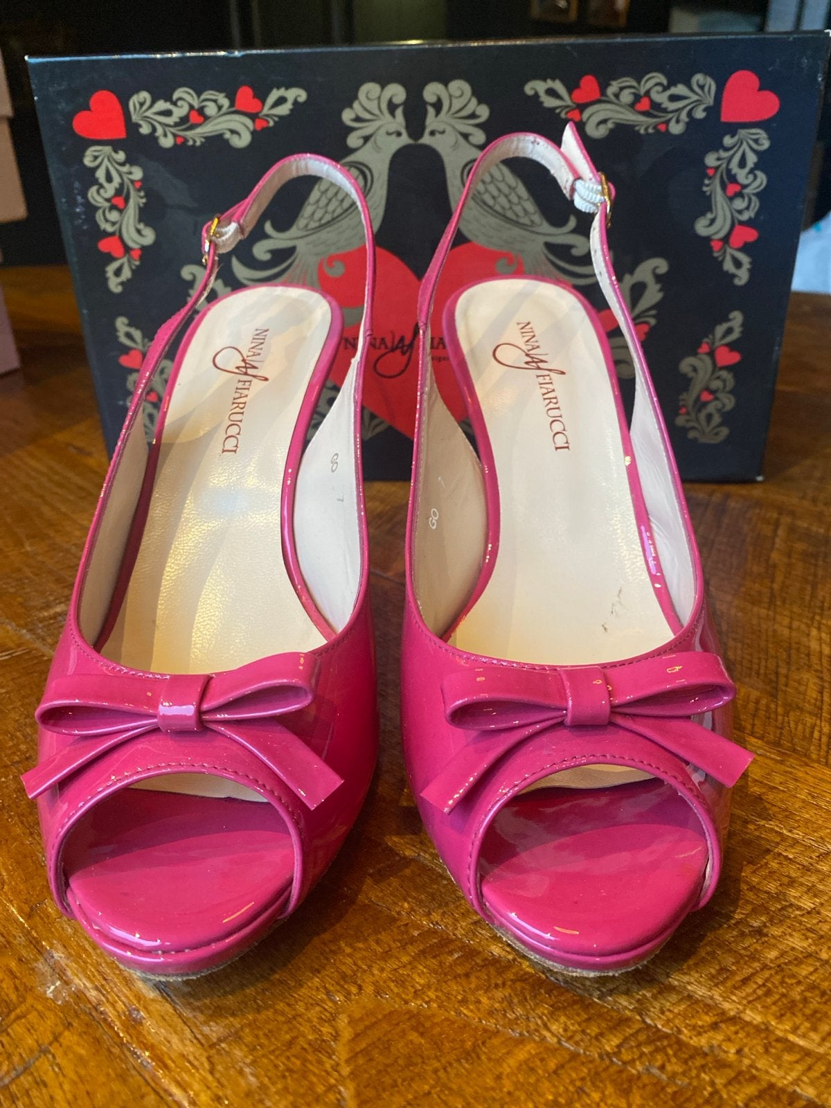 Nina Fiarucci Roze Lakleren Peep-Toe Pumps Maat 38, Pumps, ., Ophalen of Verzenden, .