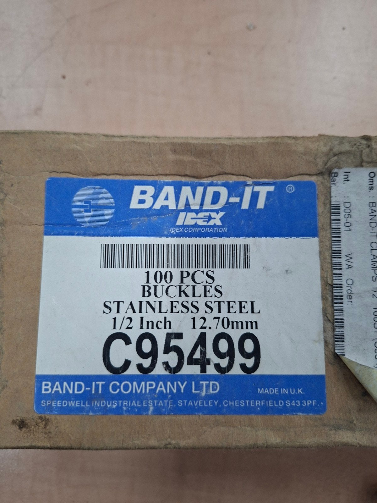 BAND-IT C95499 RVS Gespen clamp 1/2 inch (12.70mm) - 70stuks, Overige typen, Nieuw, Ophalen of Verzenden, Minder dan 50 mm