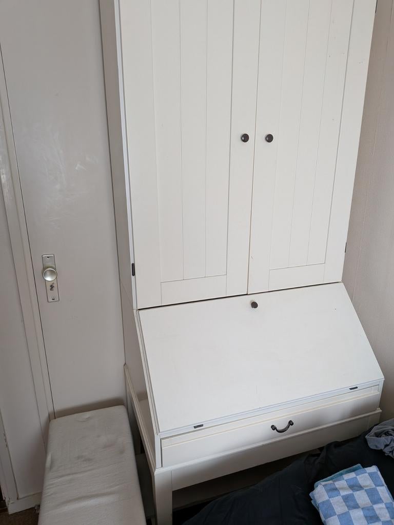 Witte secretaire met opbergbankje gratis ophalen, Ophalen, Gebruikt, Modern