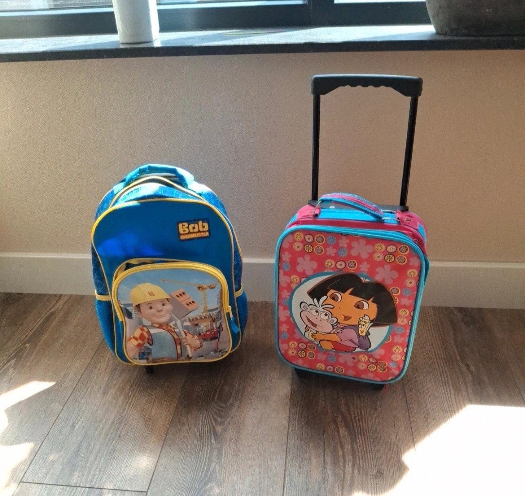2 Kinderkoffers Trolls - Vakantie/Logeren, Ophalen of Verzenden, Zo goed als nieuw, Overige typen