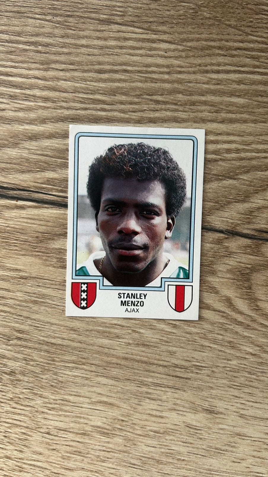 Panini Voetbal 86 plaatje Stanley Menzo Ajax, Verzenden, Zo goed als nieuw, Sticker