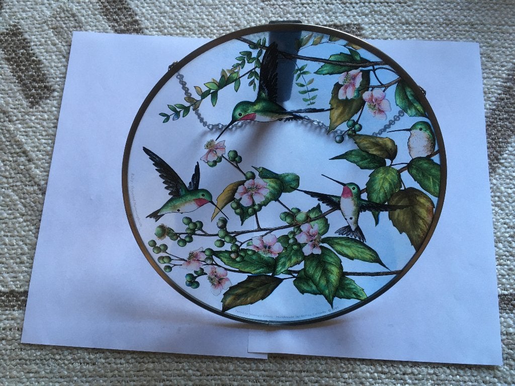 glas in lood rond vogels bessen, Ophalen of Verzenden, Zo goed als nieuw, Glas