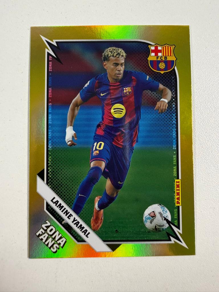 Lamine Yamal Gold Zona Fans Panini Club FC Barcelona 2025-26, Ophalen of Verzenden, Nieuw, Buitenlandse clubs, Poster, Plaatje of Sticker