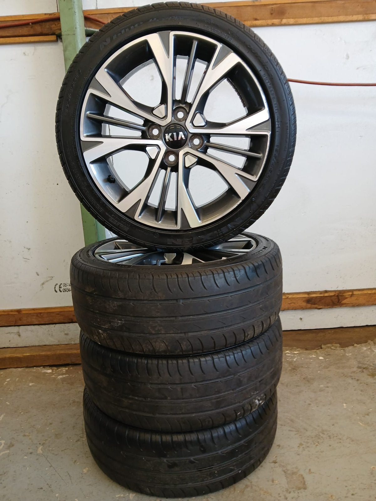 Kia picanto velgen set 195/45/16 2019, Ophalen, Gebruikt, 16 inch, Banden en Velgen