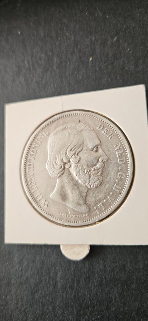 Zilveren rijksdaalder 1867 Willem lll mooie munt, Koning Willem III, Zilver, Ophalen of Verzenden, Losse munt