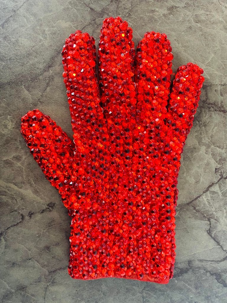 Nieuw - Michael Jackson pro glitter handschoen rood, Hobby en Vrije tijd, Ophalen of Verzenden, Nieuw