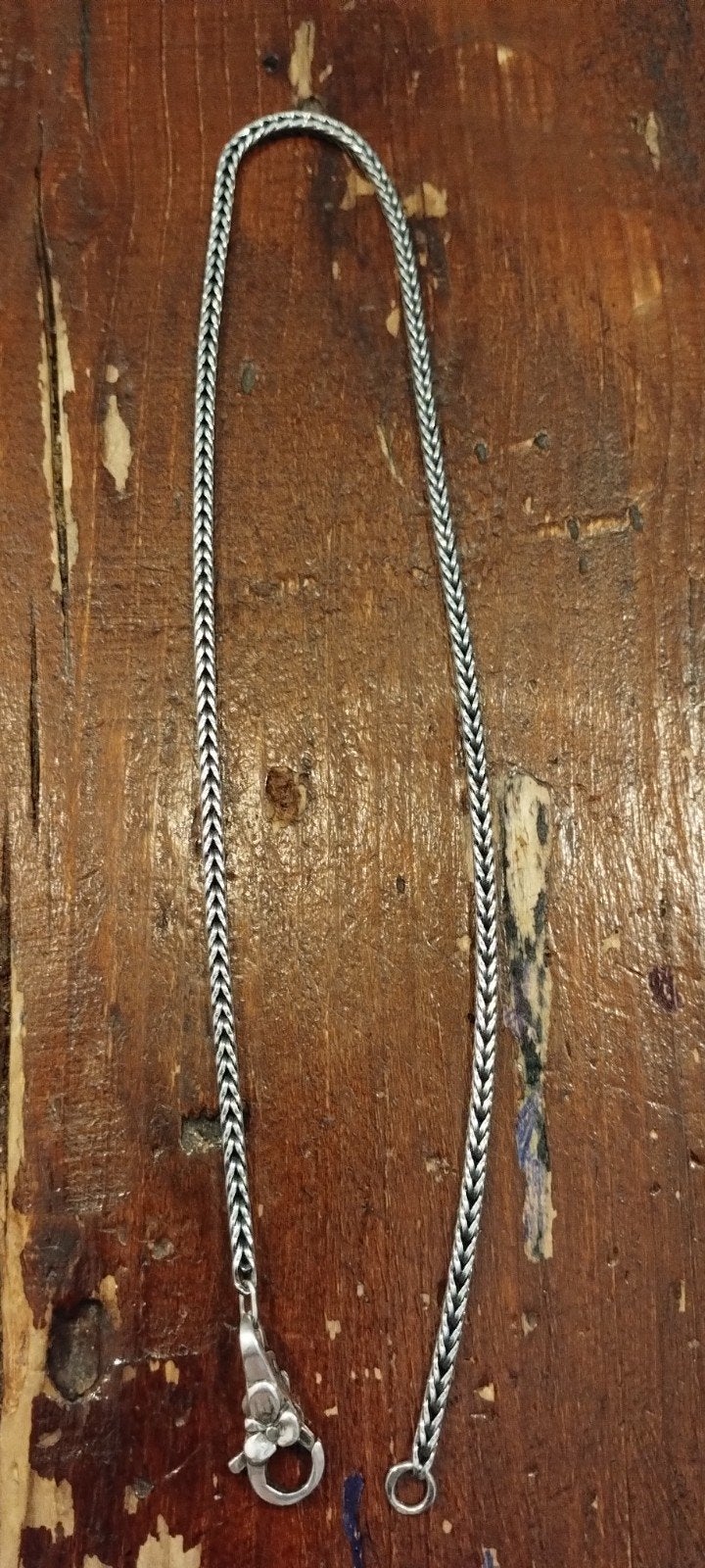 ketting trollbead 42 cm met bloem sluiting, Ophalen of Verzenden, Zilver, Zilver