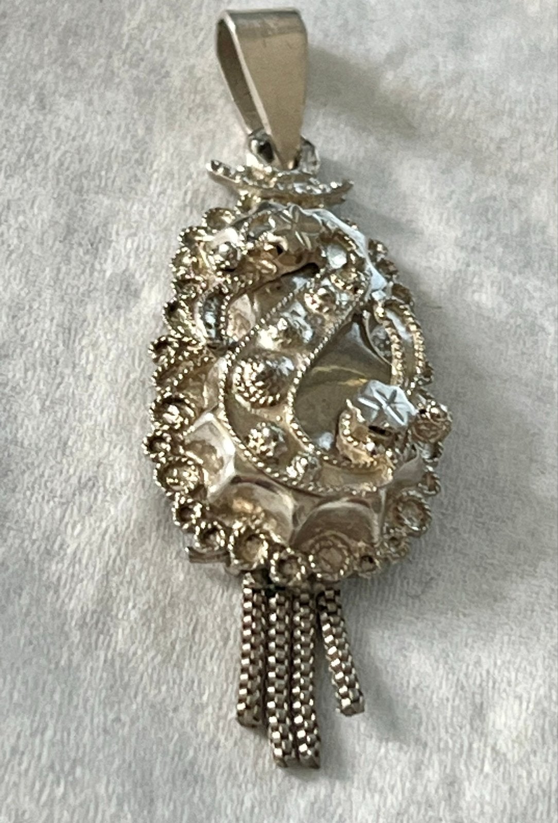 Oude Zilveren Mutsenbel Zeeuwse Klederdracht Hanger, Verzenden, Zilver, Hanger