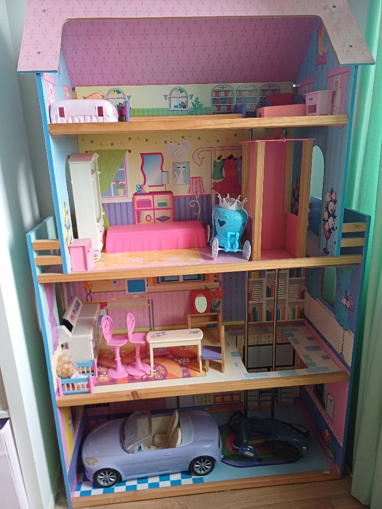 Barbiehuis hout, Ophalen, Gebruikt, Poppenhuis