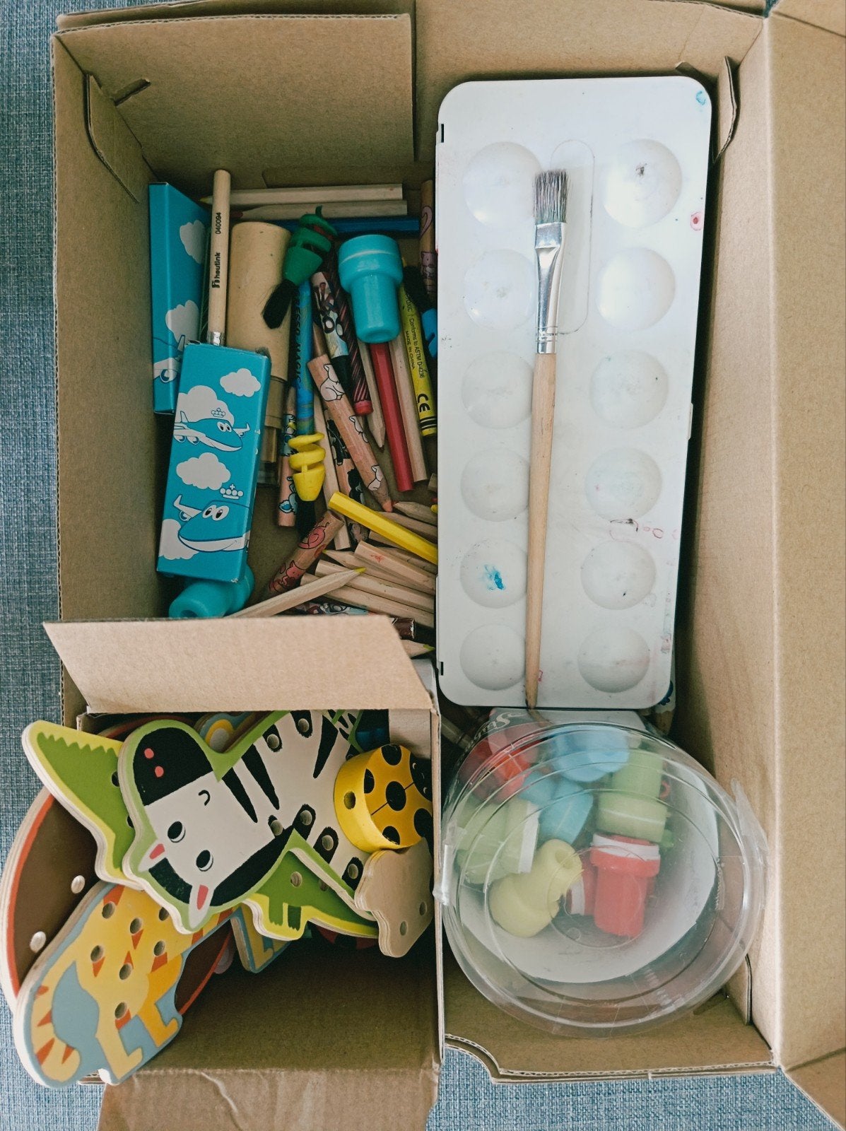 Creatieve knutselset: Tekenen, schilderen en rijgen, Kinderen en Baby's, Ophalen, Gebruikt, Knutselen