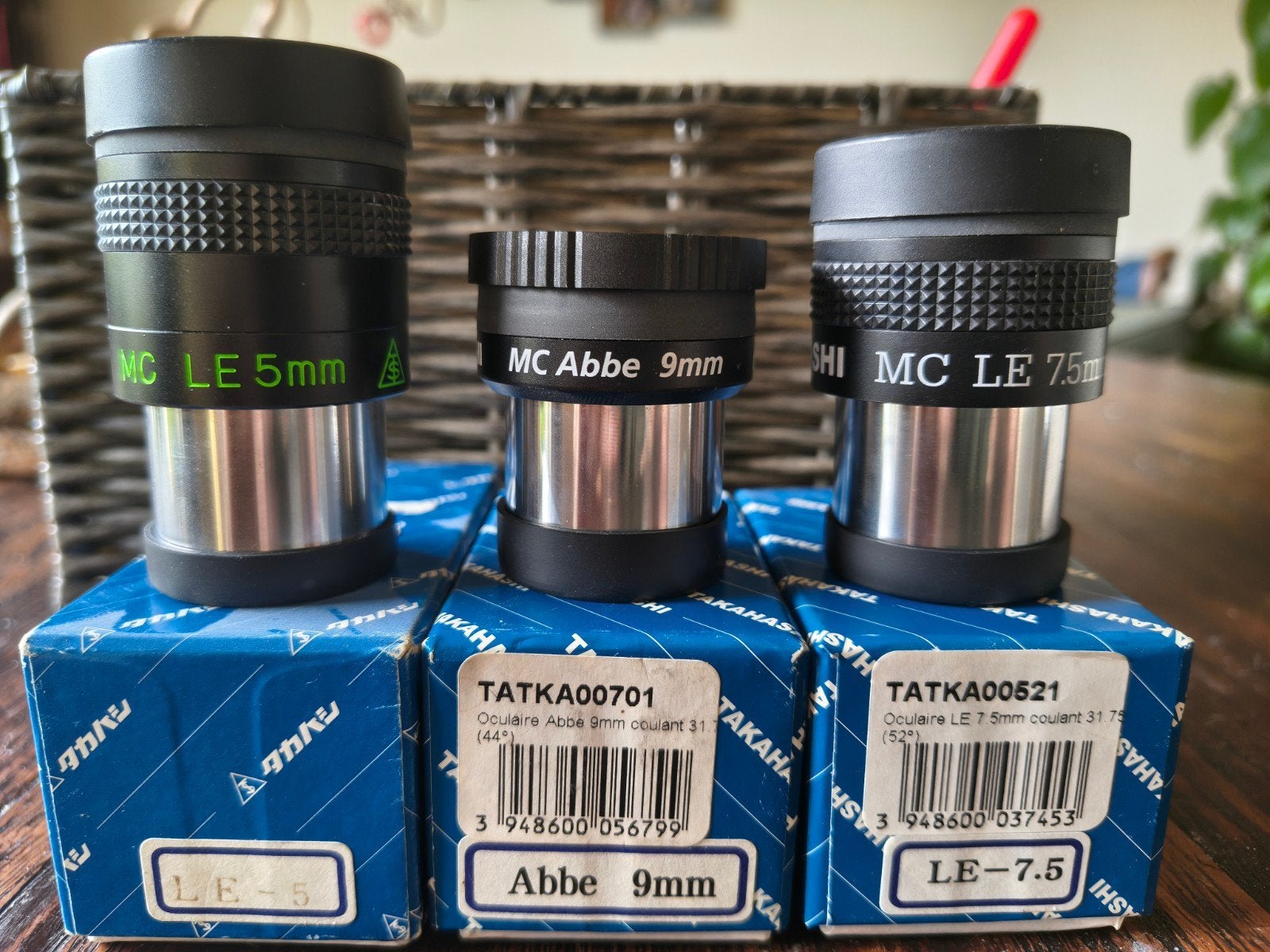 Takahashi LE en Abbe Oculairen: 5mm, 7.5mm, 9mm, Audio, Tv en Foto, Optische apparatuur | Telescopen, Ophalen of Verzenden, Zo goed als nieuw