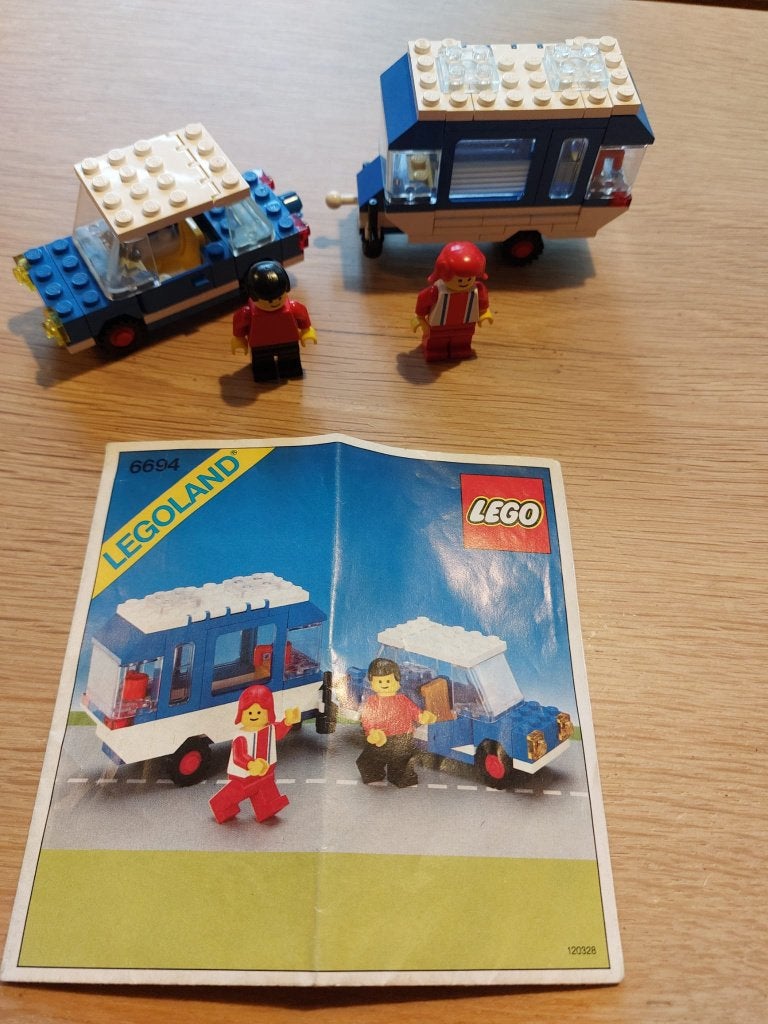 Lego Legoland auto met caravan 6694, Gebruikt, Lego, Ophalen of Verzenden, Compleet