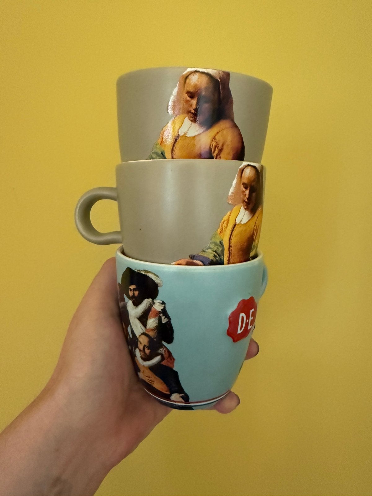 Douwe Egberts Hollandse Meester koffiekopjes, Huis en Inrichting, Ophalen of Verzenden, Gebruikt, Overige stijlen, Kop(pen) en/of Schotel(s)