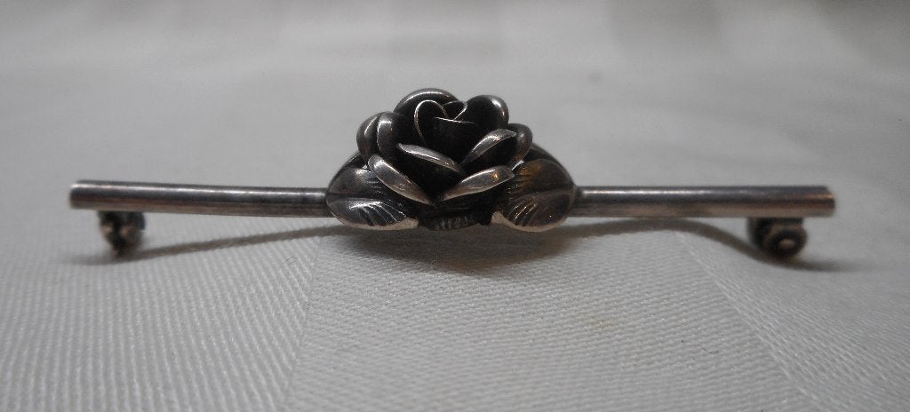 Zilveren vintage Teka broche roos nr.354, 4 tot 7 cm, Verzenden, Zo goed als nieuw, Zilver