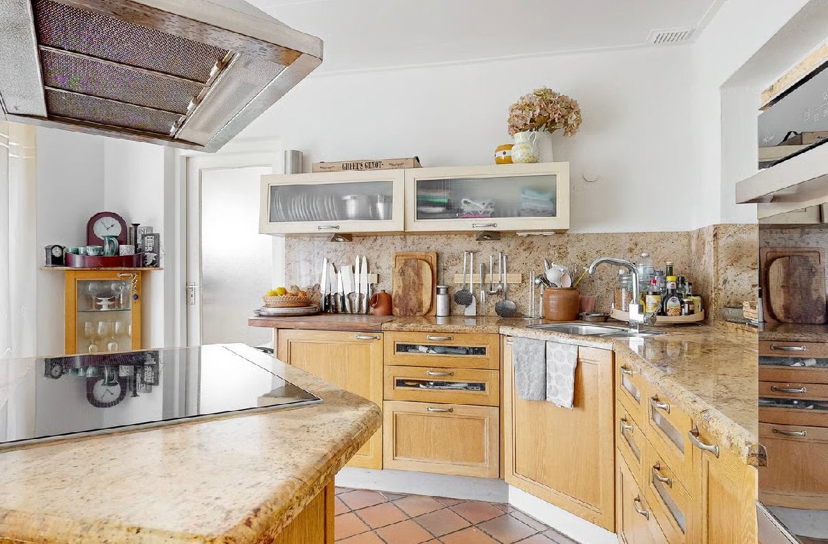 Complete keuken te koop met apparatuur, Ophalen, Gebruikt, Bruin, Hoekkeuken