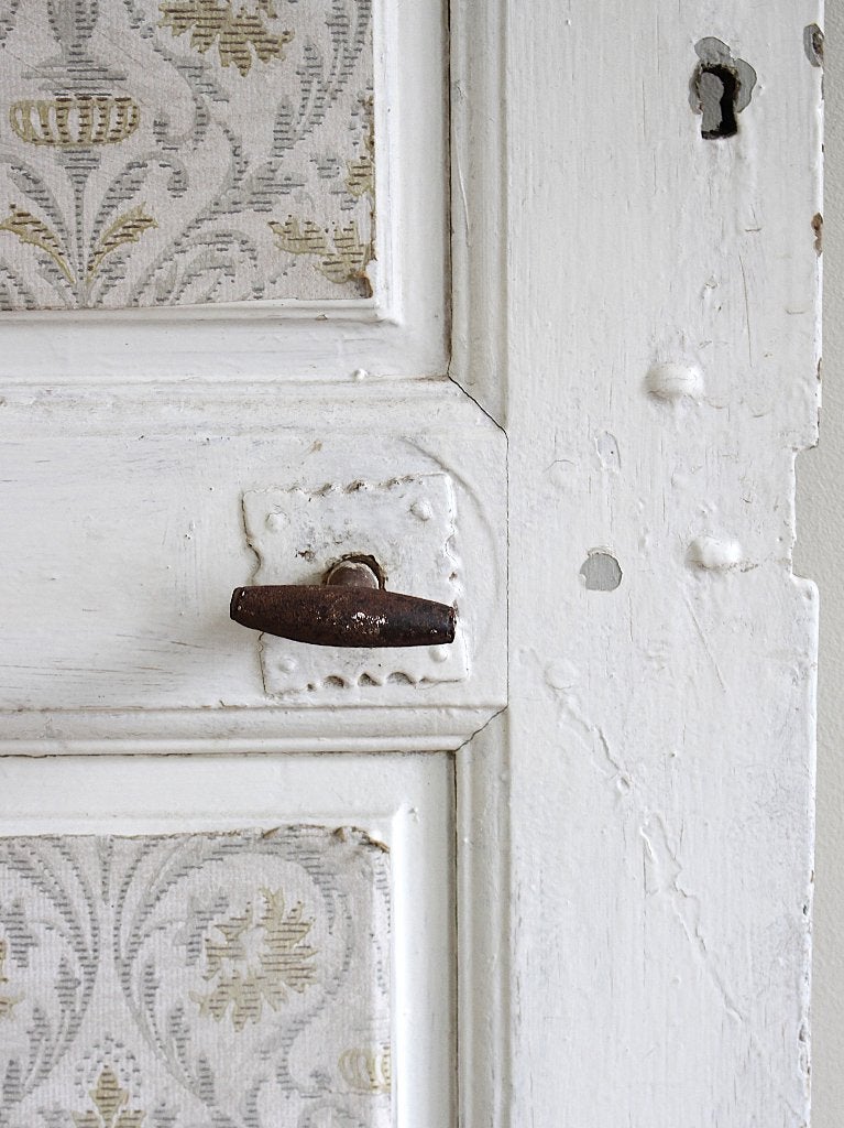 Antiek Franse Deur met Behang, Ophalen