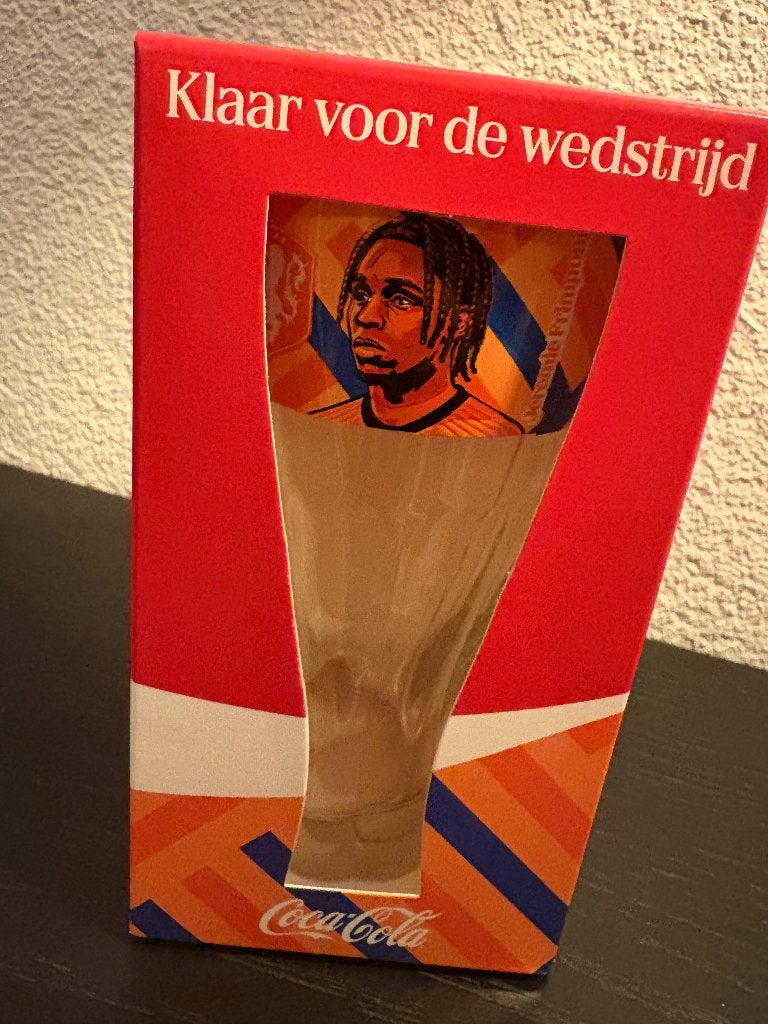 Jeremie Frimpong Coca Cola limited edition glas, Verzenden, Nieuw, Frisdrankglas
