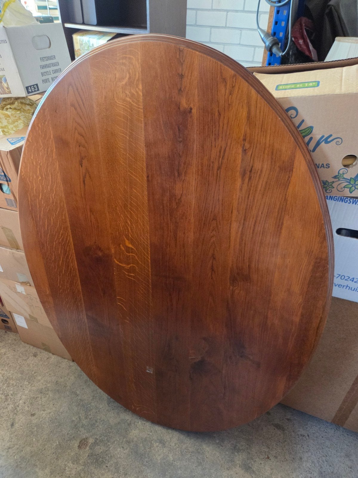 Ovaal tafelblad masive eiken, Ophalen, Ovaal, 100 tot 150 cm, 100 tot 150 cm