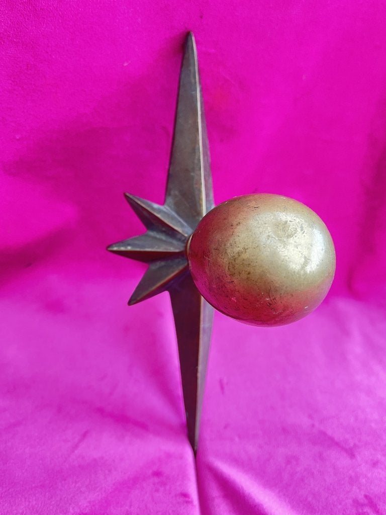 Antieke messing voordeur knop, voordeurknop, deur, Ophalen of Verzenden