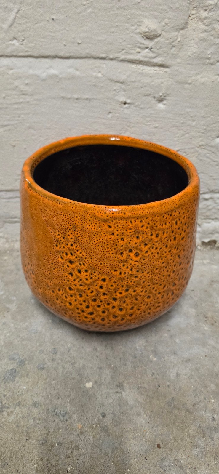 aardwerk bloempot oranje kleurig, Tuin en Terras, Gebruikt, Rond, Binnen, Ophalen of Verzenden