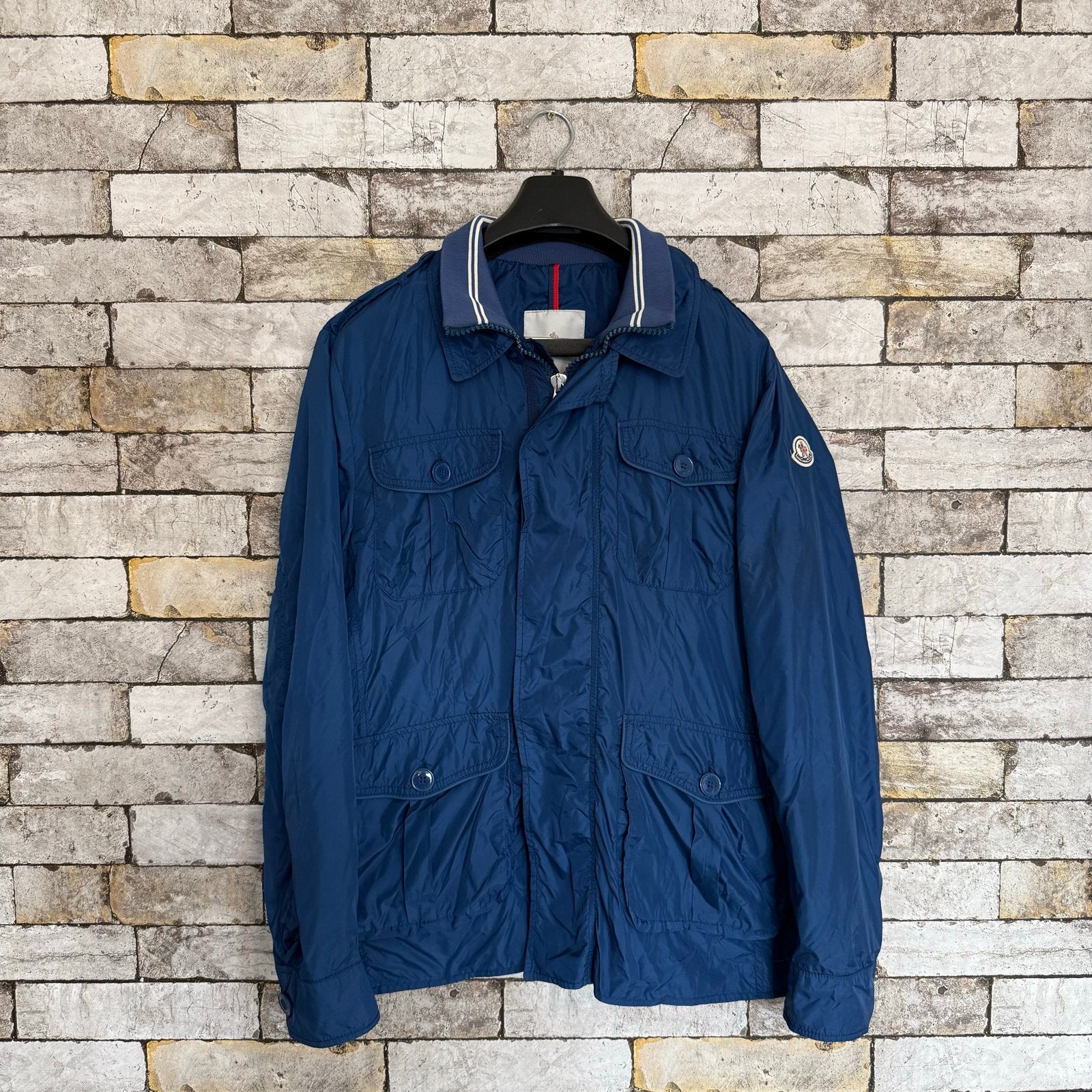 Moncler jas heren - Blauw - Maat M, Ophalen of Verzenden, Zo goed als nieuw, Maat 48/50 (M), Blauw