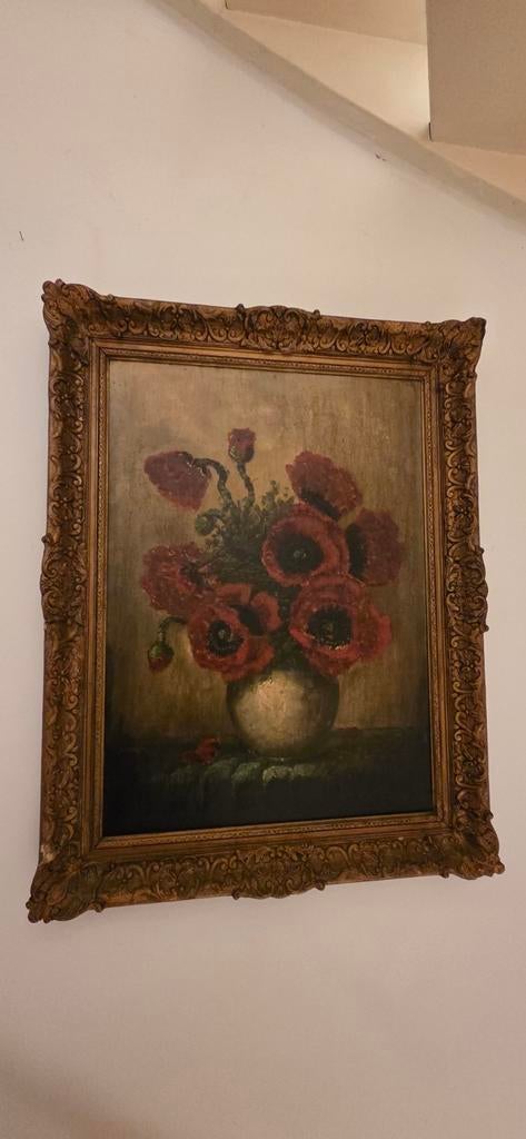 Schilderij met klaprozen, gesigneerd Prins, Ophalen