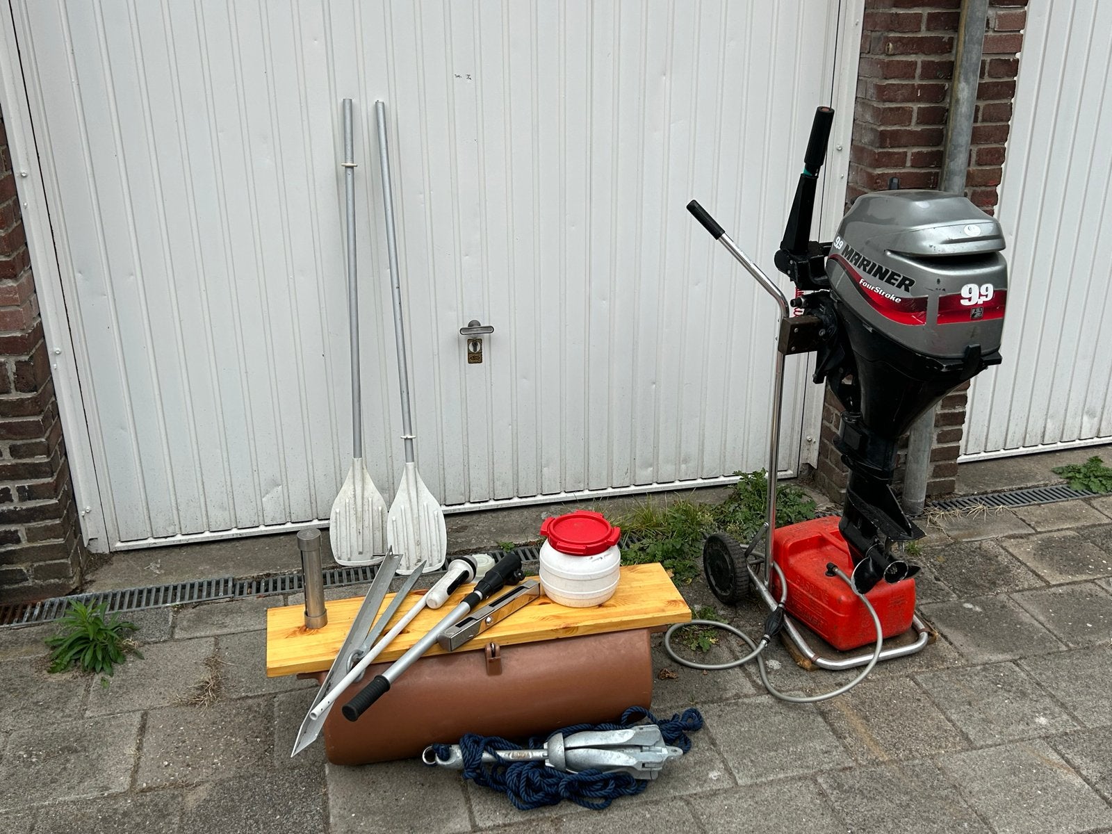 Mariner 9.9 FourStroke buitenboordmotor met boot, Ophalen, Gebruikt, 5 tot 10 pk, Viertaktmotor