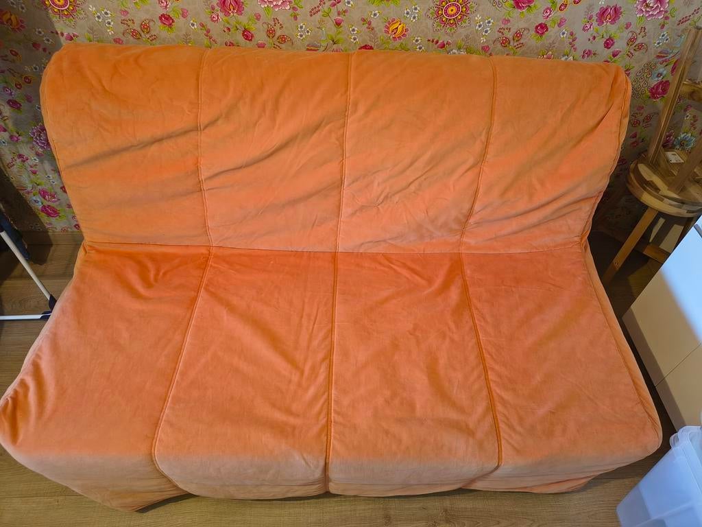 IKEA LYCKSELE slaapbank - Oranje (unieke kleur, 2p, zgan), Ophalen, Gebruikt, Tweepersoons, 140 cm